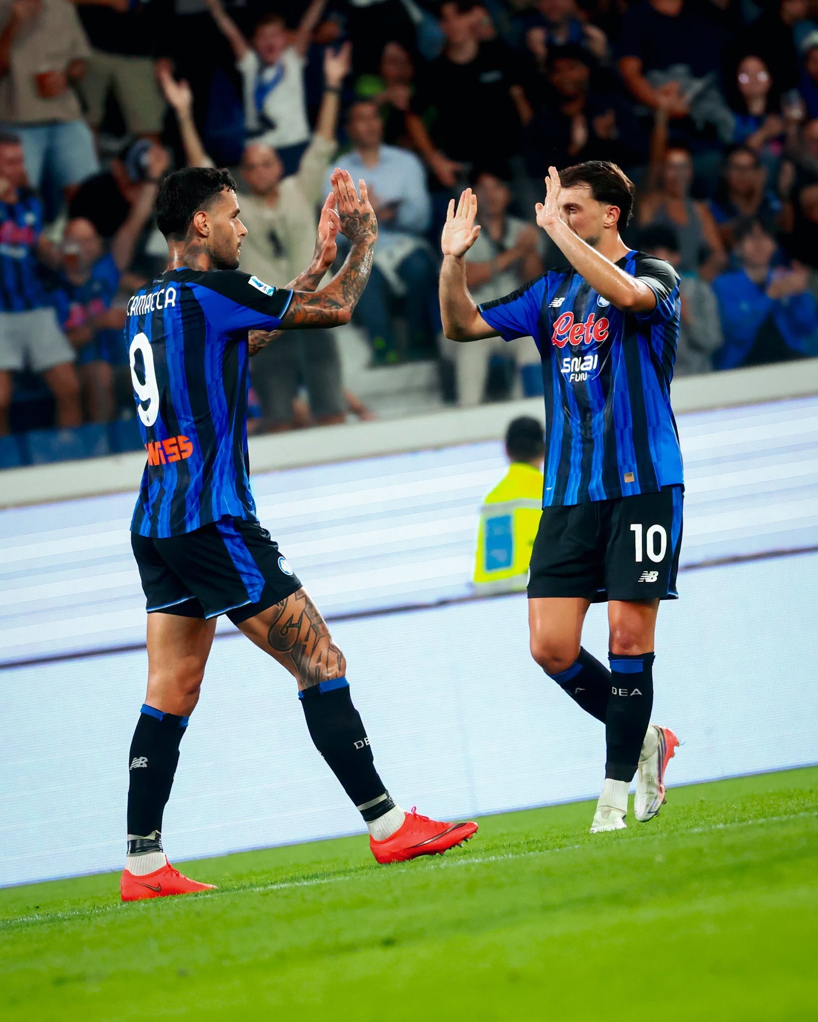 during the Italian Serie A soccer match Atalanta BC vs Cagliari Calcio at New Balance Arena in Bergamo, Italy, 12 September 2026. ANSA/MICHELE MARAVIGLIA
