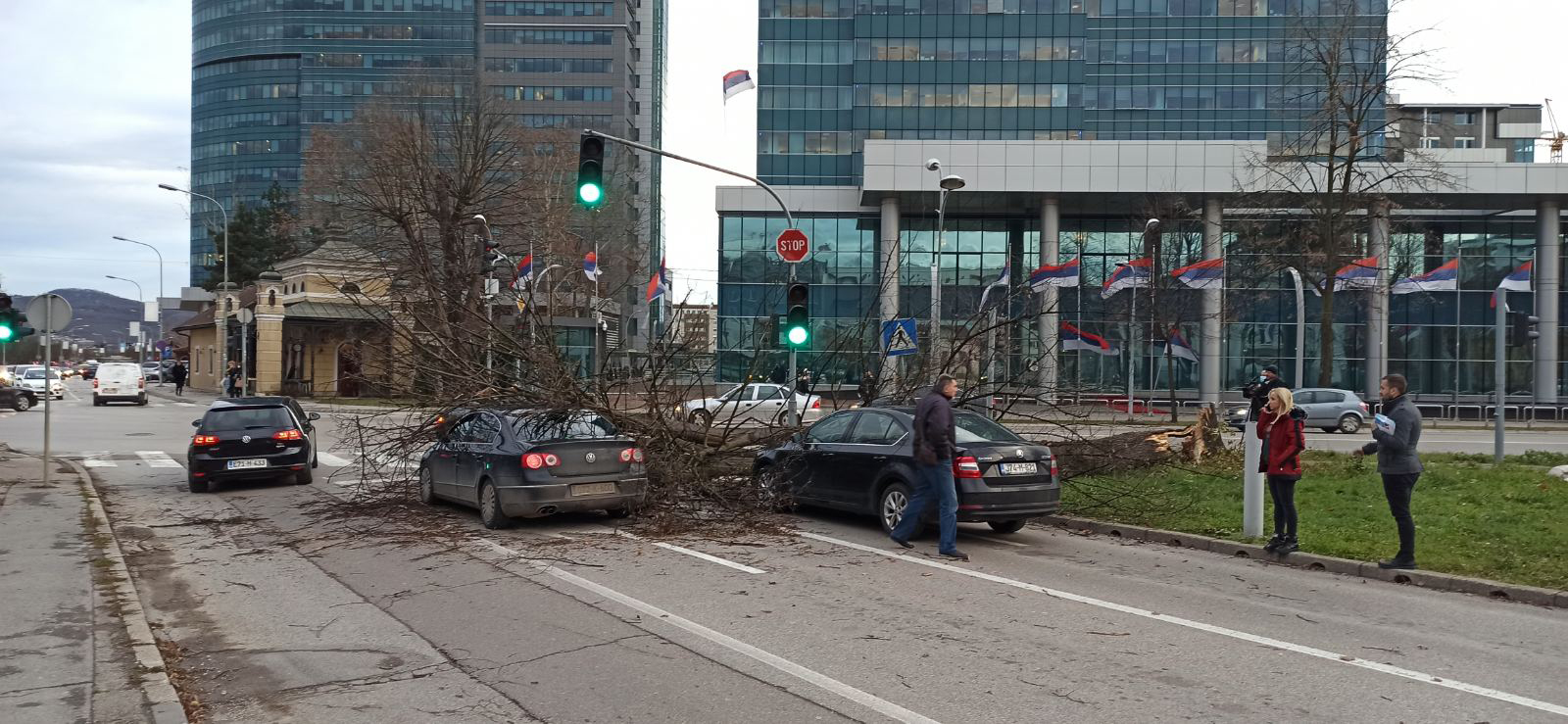 Бањалука - стабло пало на два возил