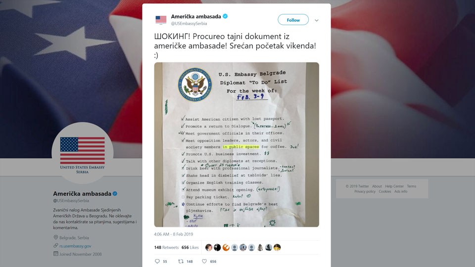 ambasada tvit procurele informacije