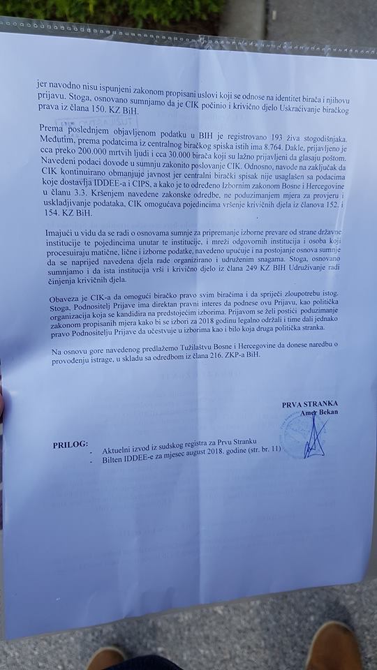 Amer Bekan, krivična prijava