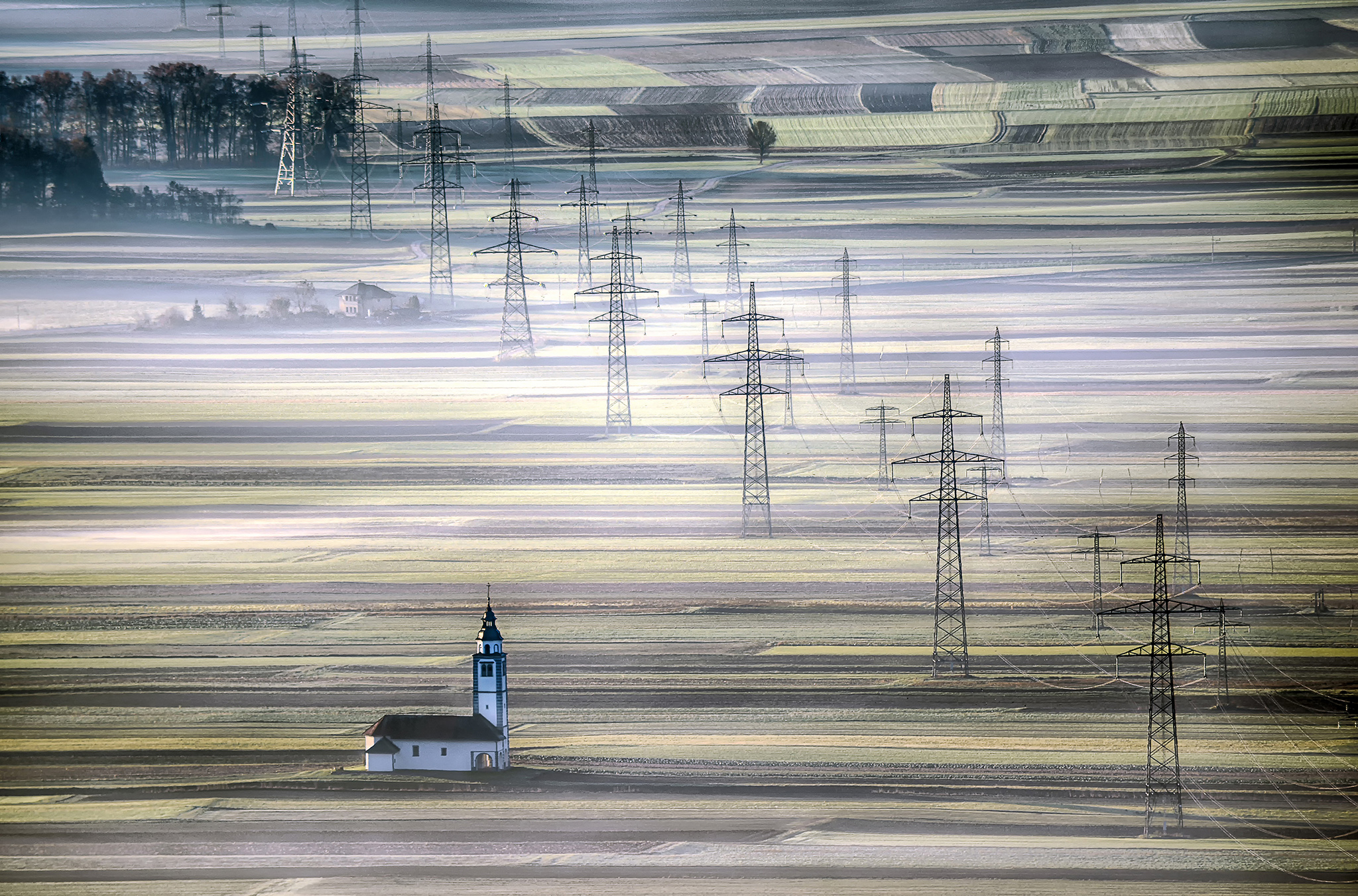 Andrej Tarfila - Nature and environment - Church in the fields of Sorško polje