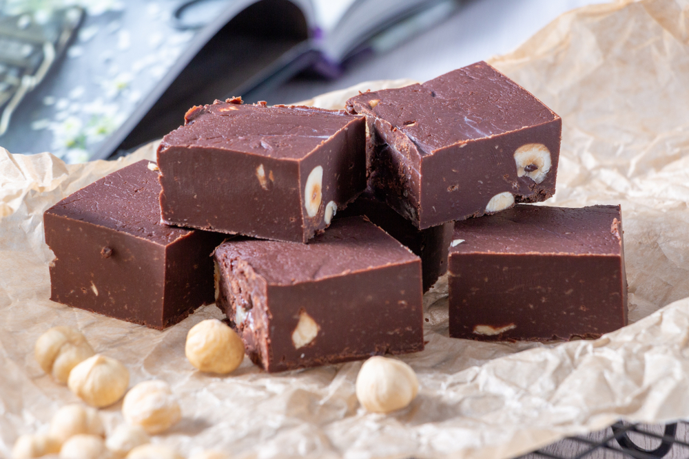 Delicious,Fudge,With,Homemade,Chocolate,And,Nuts