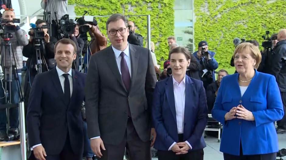 Makron, Vučić, Brnabić, Merkel