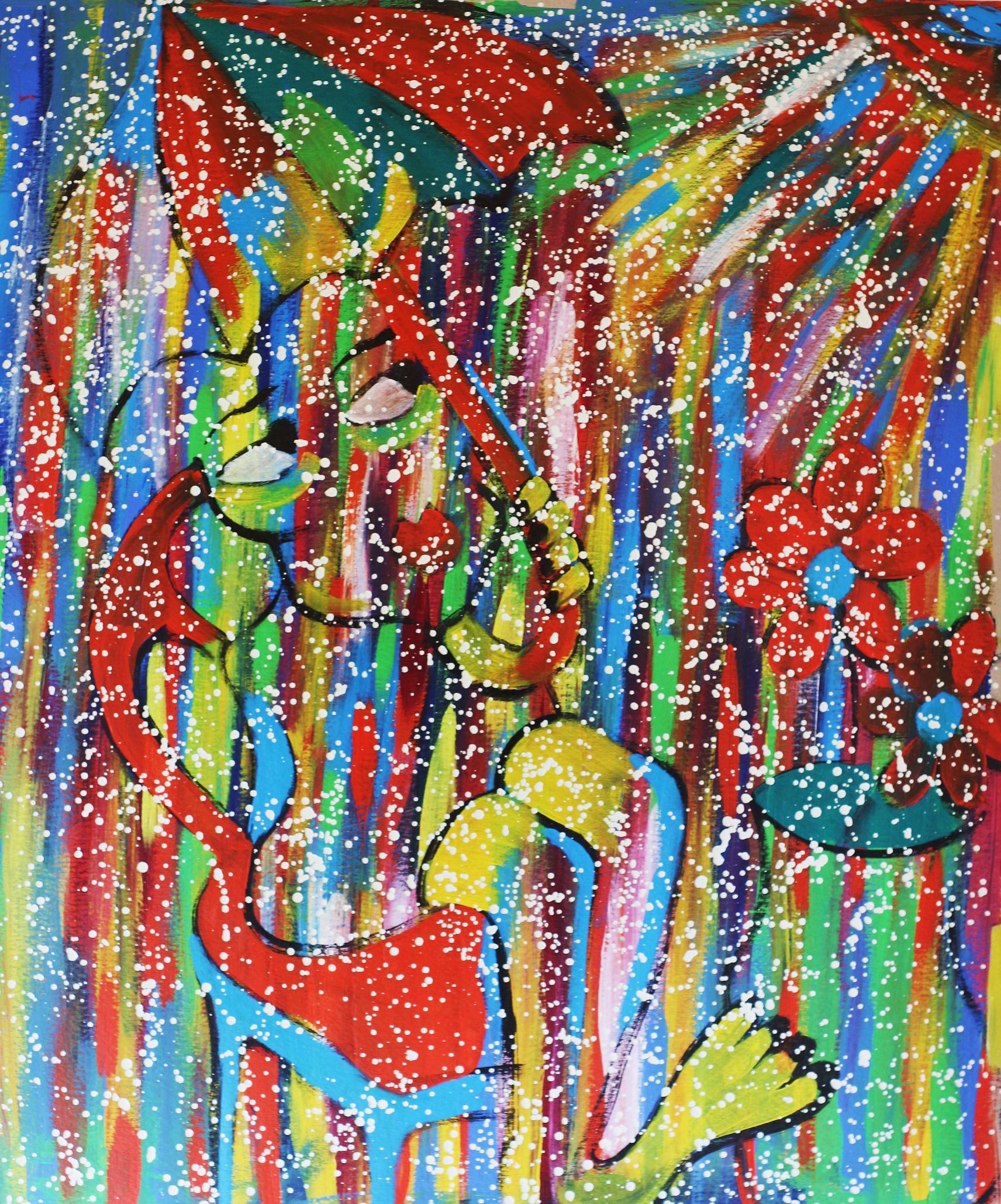 Man in the Snow (with umbrella)