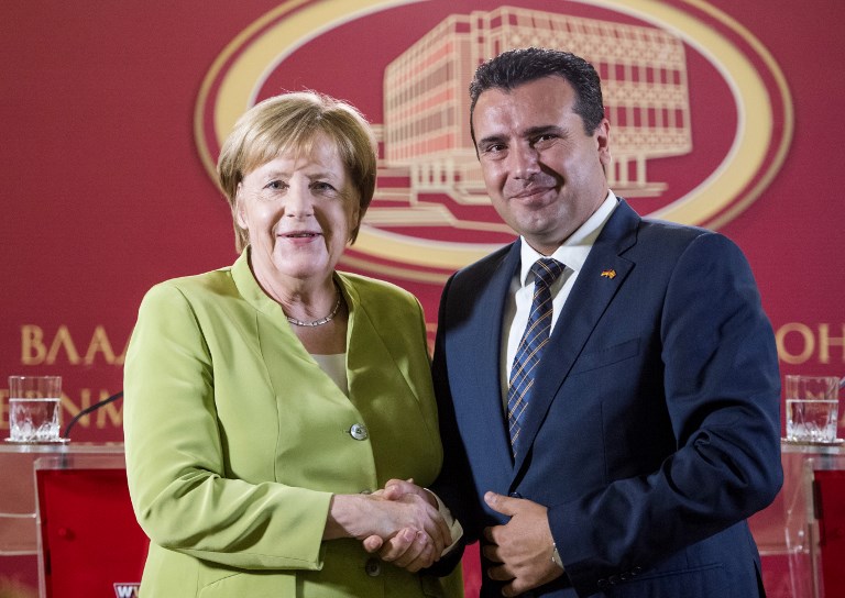 Merkel, Zaev, Skoplje