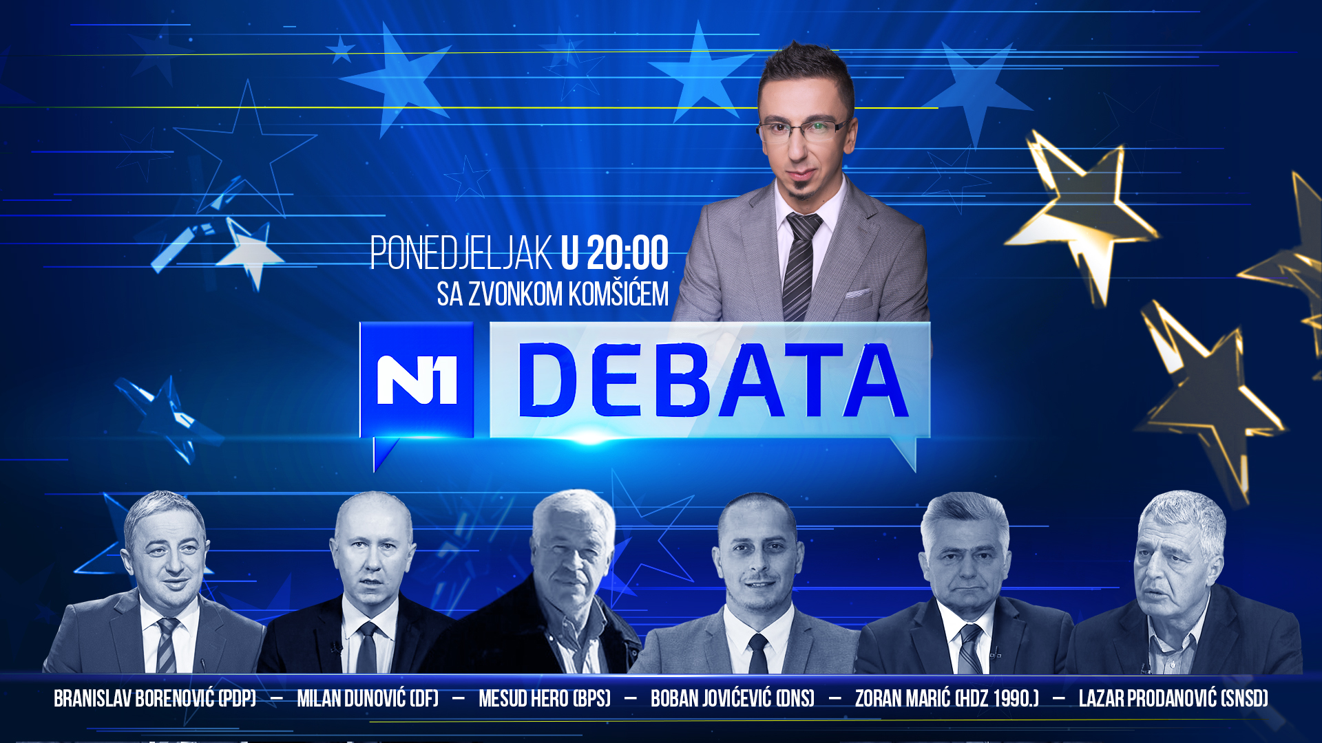 N1 Debata BIH izbori 2018 poster najava gosti 02 ponedjeljak