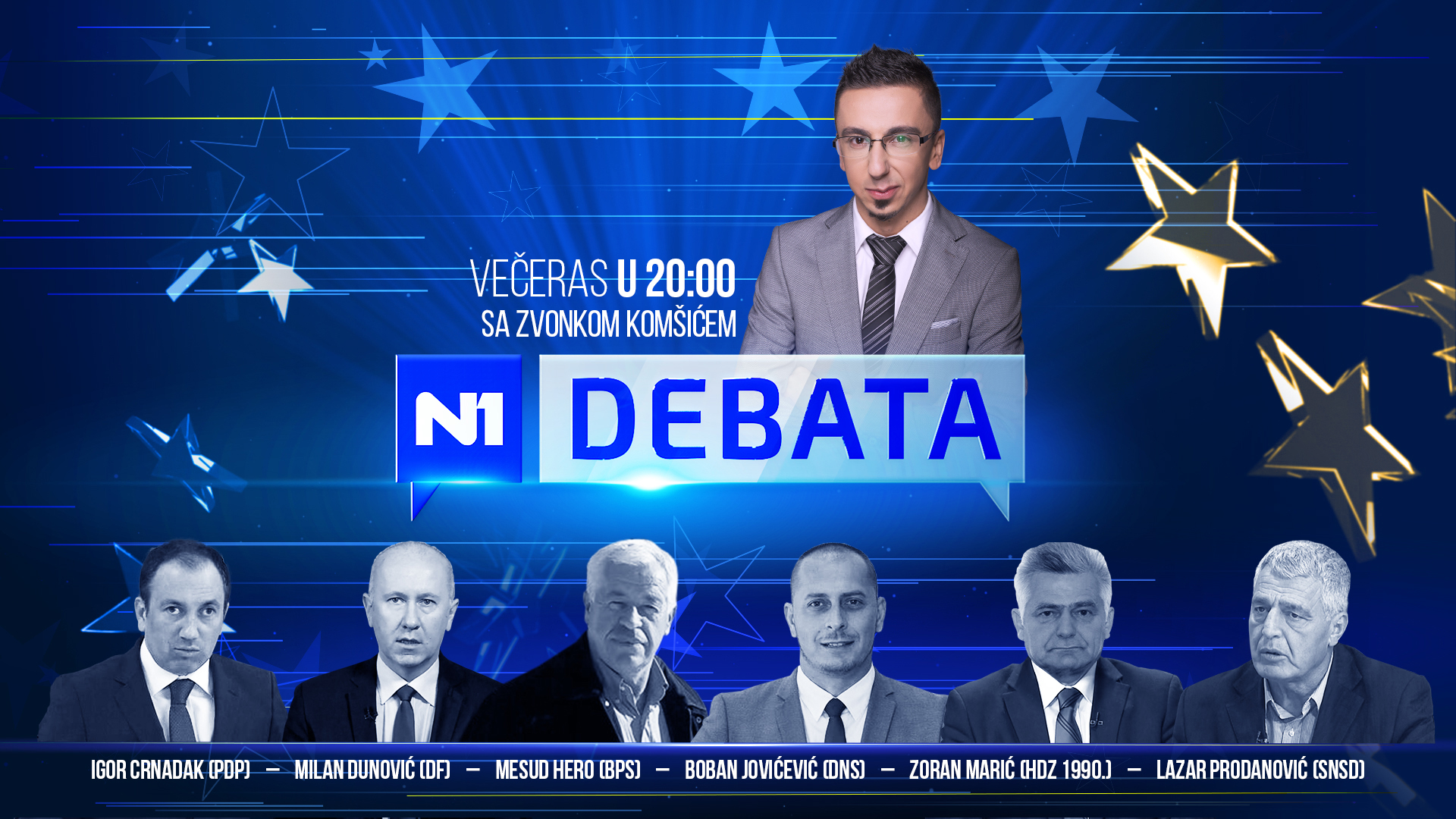 N1 Debata BIH izbori 2018 poster najava gosti 02 veceras(1)