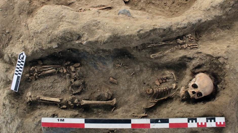 Peru, grobnica, lobanja, skelet