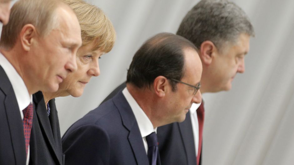 putin merkel hollande porosenko