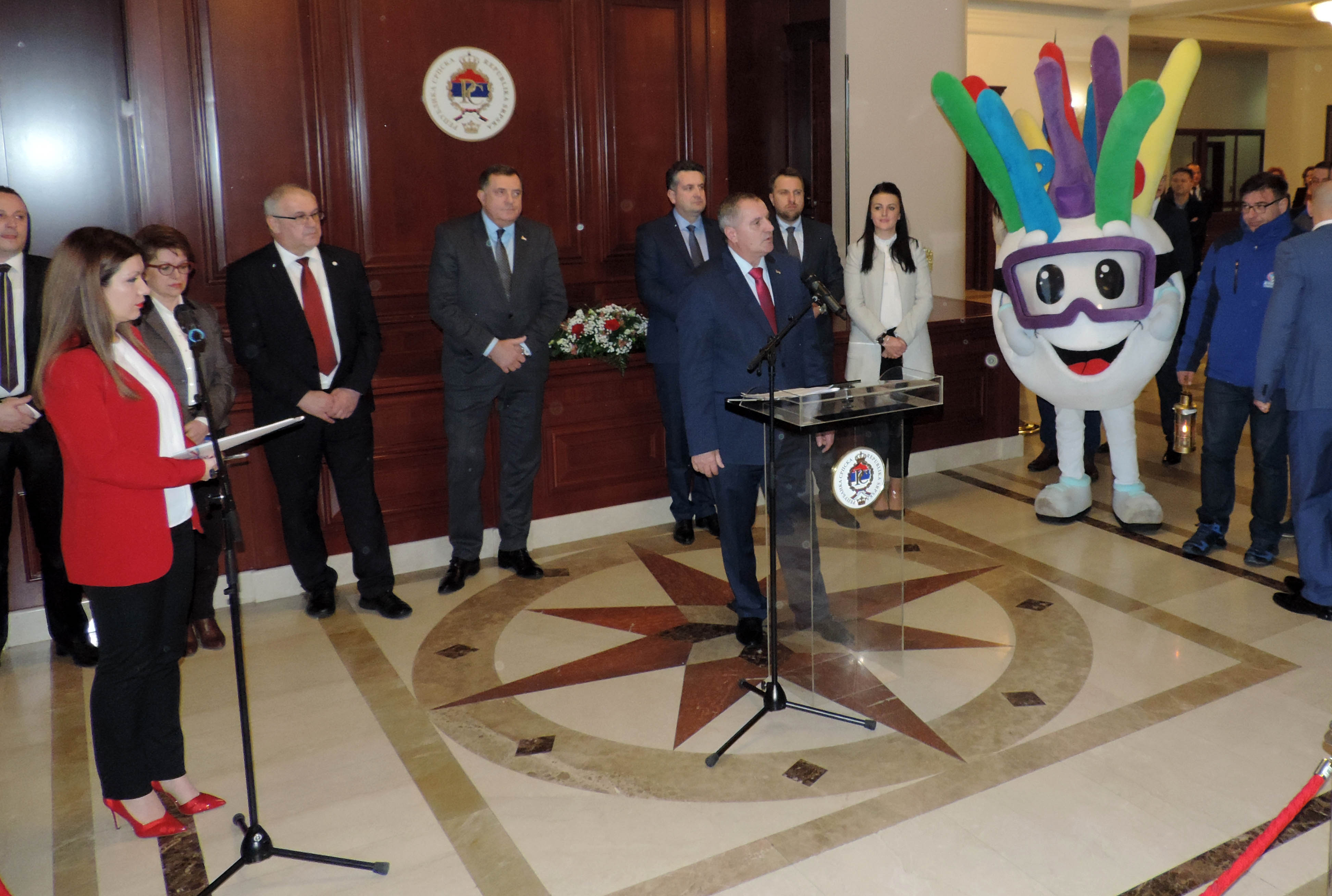 Radovan Višković Milorad Dodik Abdulah Skaka EYOF