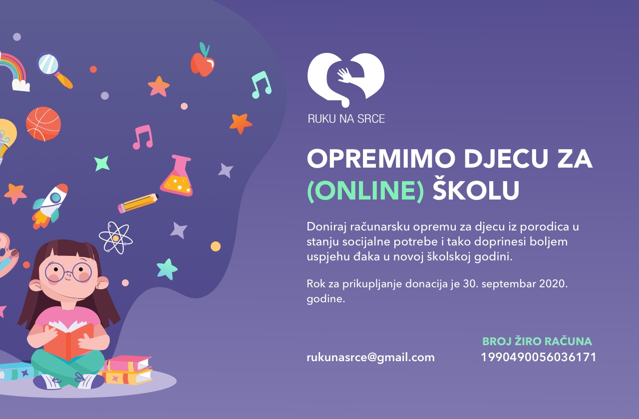 Ruku na srce -Opremimo djecu za (online) skolu 2020 - mediji