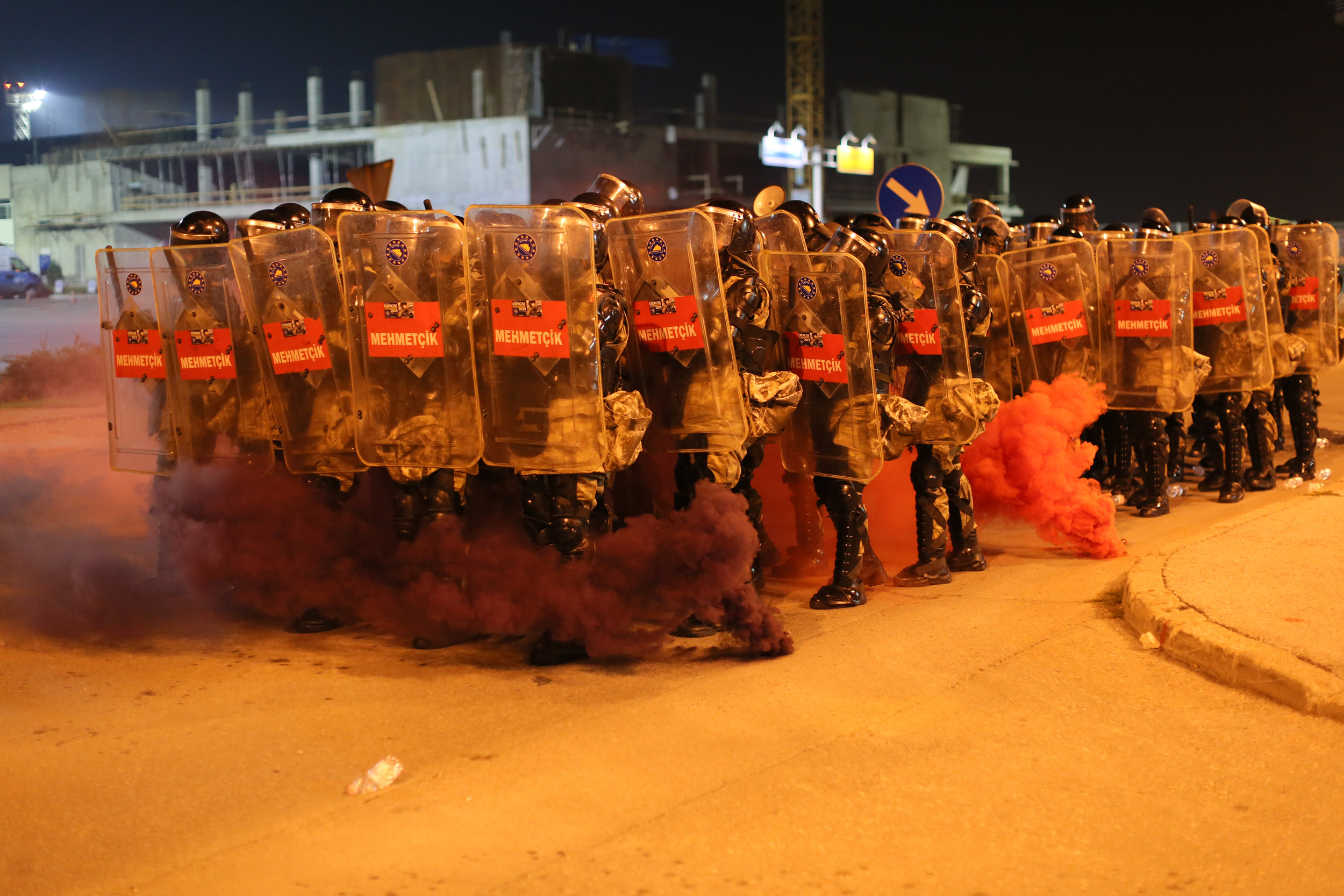 Turkish Troops Advancing on the Demonstration