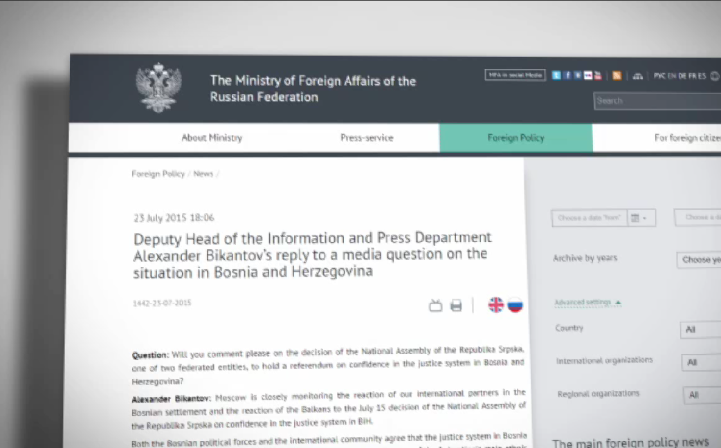 web stranica ruskog ministarstva