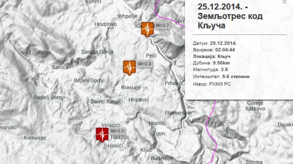 zemljotres kljuc